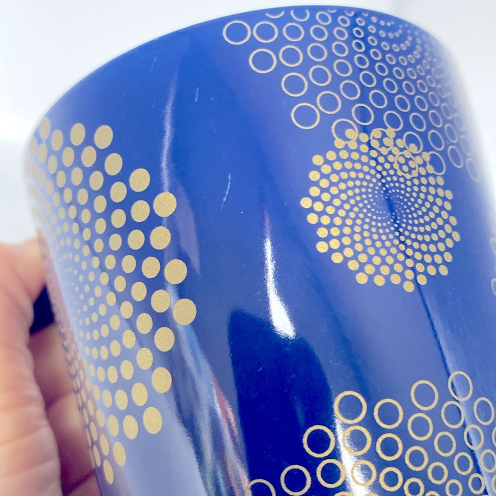 David’s Tea Perfect Mug Delft Celebration Blue Gold Flower Burst Davids - Picture 6 of 6